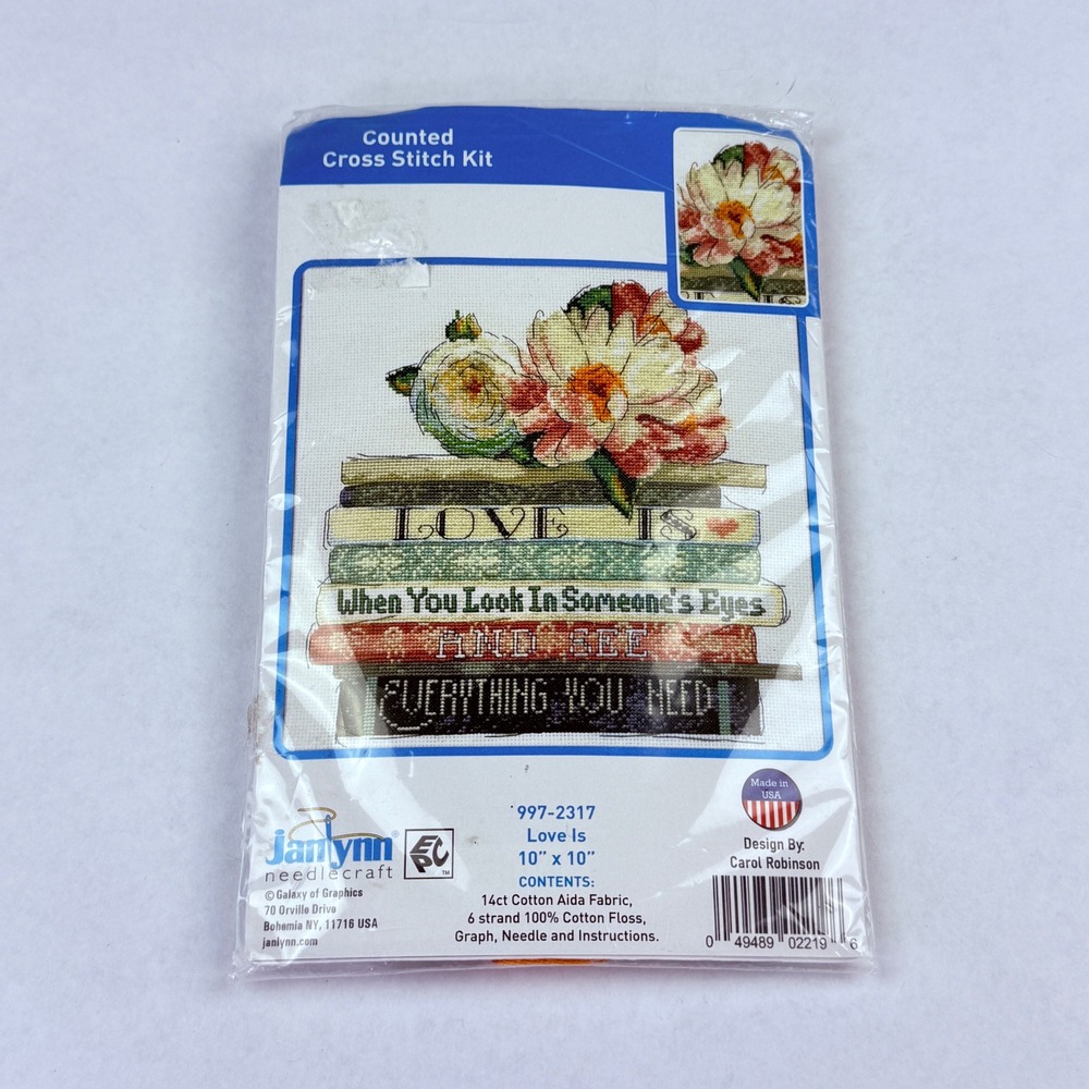 Janlynn Love Is Counted Cross Stitch Kit 997-2317 Carol Robinson‎ Books Flowers